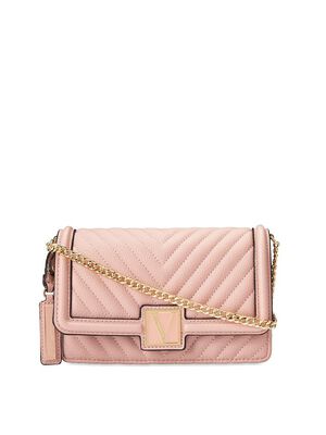 Victoria's Secret Womens Crossbody bag Black Pink Floral Gold Shoulder Bag  NWT