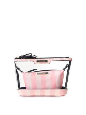 Bags  Victorias Secret Pink String Logo Zip Cosmetic Makeup Bag