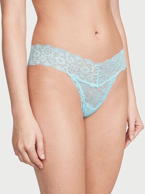 Vs Shimmer Lace-Front Thong Panty