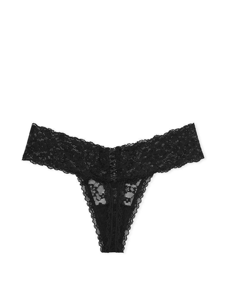 Posey Lace LaceUp Thong Panty image number null