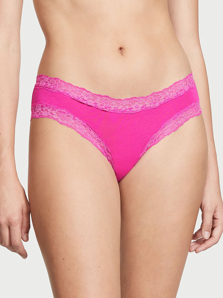 Shimmer Lace-Waist Cotton Cheeky Panty | Victoria's Secret Australia