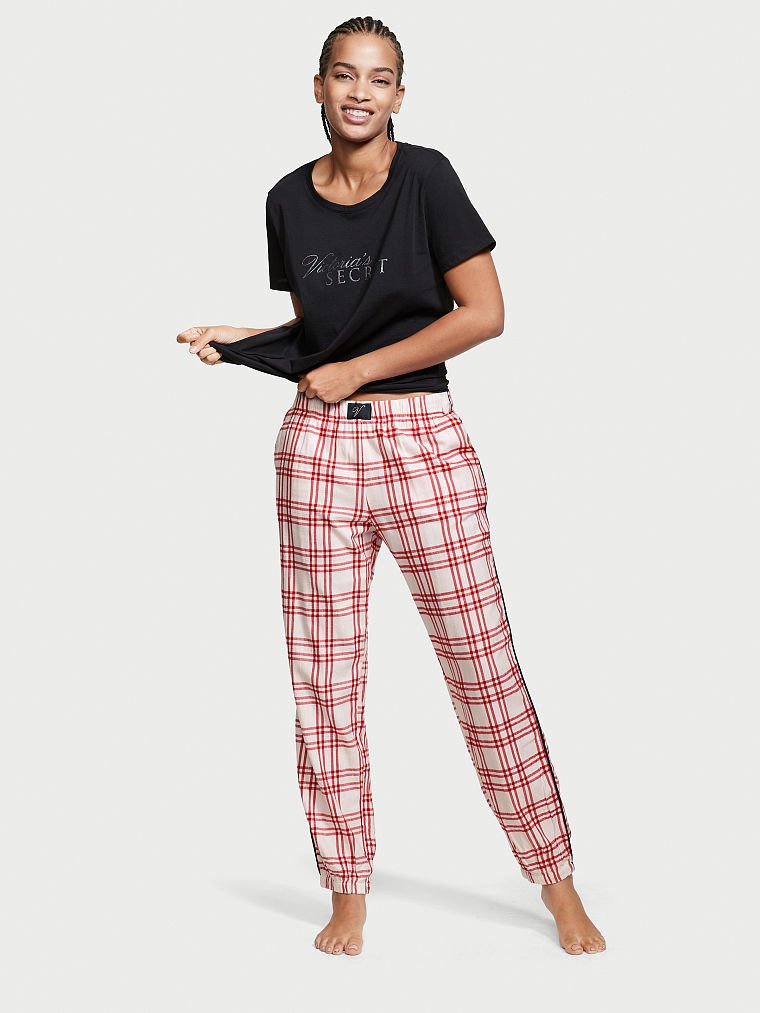 Flannel Jogger Tee-jama  Victoria's Secret Australia