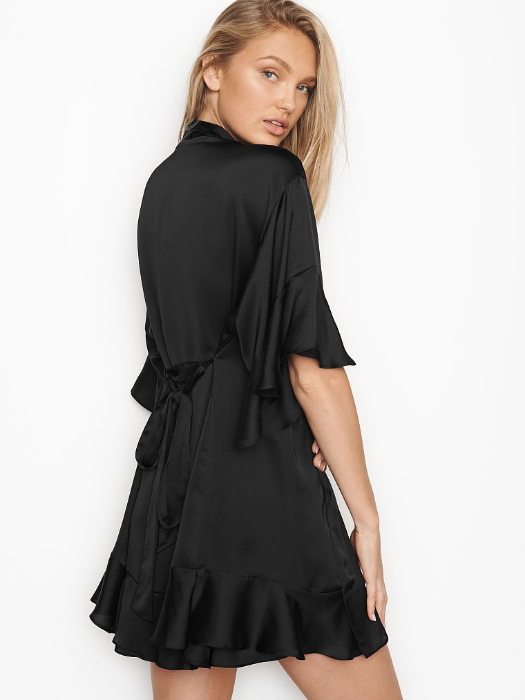 Black silk robe victoria's secret hotsell